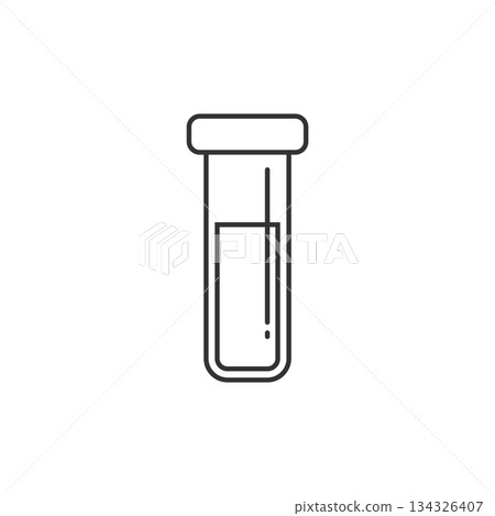 Blood in test tube icon in flat style. Laboratory flask vector illustration on isolated background. Liquid in beaker sign business concept. Blood in test tube icon in flat style. Laboratory flask vector illustration on isolated background. Liquid in beaker sign business concept. 134326407