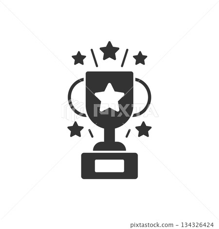 Trophy cup icon in flat style. Goblet prize vector illustration on isolated background. Award sign business concept. Trophy cup icon in flat style. Goblet prize vector illustration on isolated background. Award sign business concept. 134326424