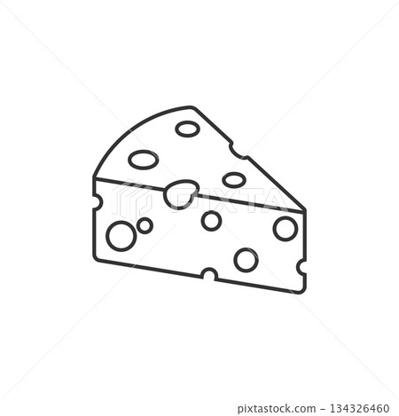 Cheese slice icon in flat style. Milk food vector illustration on isolated background. Breakfast sign business concept. 134326460