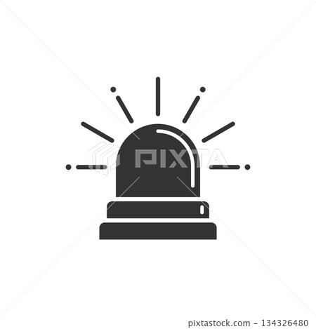 Emergency alarm icon in flat style. Alert lamp vector illustration on isolated background. Police urgency sign business concept. Emergency alarm icon in flat style. Alert lamp vector illustration on isolated background. Police urgency sign business concept. 134326480