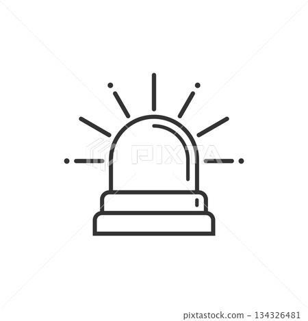 Emergency alarm icon in flat style. Alert lamp vector illustration on isolated background. Police urgency sign business concept. 134326481