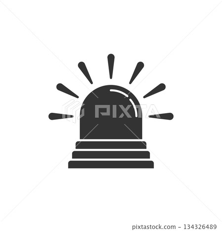 Emergency alarm icon in flat style. Alert lamp vector illustration on isolated background. Police urgency sign business concept. Emergency alarm icon in flat style. Alert lamp vector illustration on isolated background. Police urgency sign business concept. 134326489