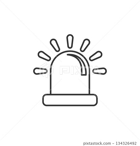Emergency alarm icon in flat style. Alert lamp vector illustration on isolated background. Police urgency sign business concept. Emergency alarm icon in flat style. Alert lamp vector illustration on isolated background. Police urgency sign business concept. 134326492