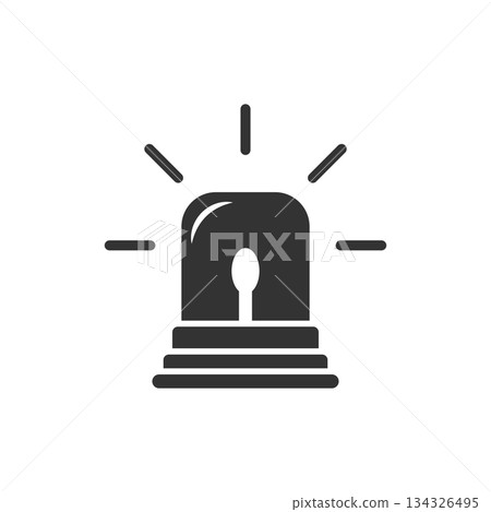 Emergency alarm icon in flat style. Alert lamp vector illustration on isolated background. Police urgency sign business concept. Emergency alarm icon in flat style. Alert lamp vector illustration on isolated background. Police urgency sign business concept. 134326495