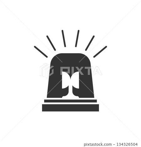 Emergency alarm icon in flat style. Alert lamp vector illustration on isolated background. Police urgency sign business concept. Emergency alarm icon in flat style. Alert lamp vector illustration on isolated background. Police urgency sign business concept. 134326504