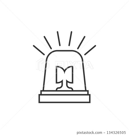 Emergency alarm icon in flat style. Alert lamp vector illustration on isolated background. Police urgency sign business concept. 134326505