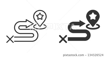 Map pin icon in flat style. gps navigation vector illustration on white isolated background. Locate position business concept. 134326524
