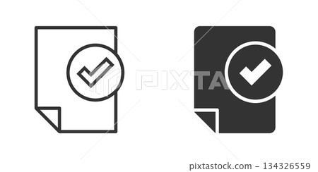 Document checklist icon in flat style. Report vector illustration on white isolated background. Paper sheet business concept. 134326559
