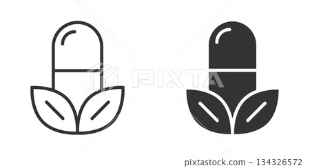 Vitamin pill note icon in flat style. Capsule vector illustration on white isolated background. Antibiotic sign business concept. 134326572