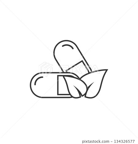 Vitamin pill note icon in flat style. Capsule vector illustration on white isolated background. Antibiotic sign business concept. Vitamin pill note icon in flat style. Capsule vector illustration on white isolated background. Antibiotic sign business concept. 134326577