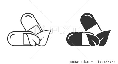 Vitamin pill note icon in flat style. Capsule vector illustration on white isolated background. Antibiotic sign business concept. Vitamin pill note icon in flat style. Capsule vector illustration on white isolated background. Antibiotic sign business concept. 134326578