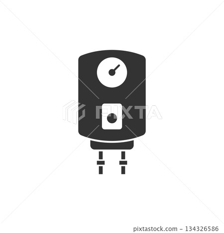 Gas boiler icon in flat style. Heater vector illustration on isolated background. Boiling sign business concept. Gas boiler icon in flat style. Heater vector illustration on isolated background. Boiling sign business concept. 134326586