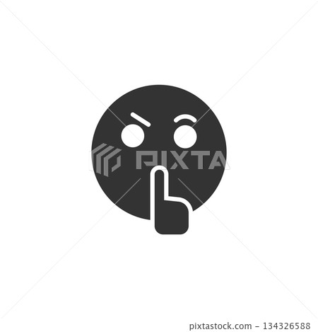 Quiet icon in flat style. Silence vector illustration on isolated background. Hush sign business concept. 134326588