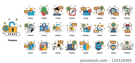 A series of symbols and words are displayed in a grid A series of symbols and words are displayed in a grid 134326965