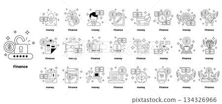 A series of symbols and words are displayed in a grid A series of symbols and words are displayed in a grid 134326966