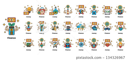 A collection of finance related icons 134326967