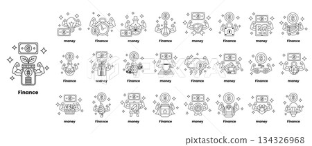 A collection of finance related icons A collection of finance related icons 134326968
