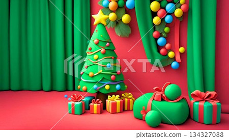 Clay-style Christmas tree room Clay-style Christmas tree room 134327088