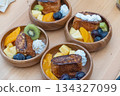 Stylish French toast at camp 134327099