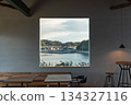 The sea seen from the cafe window 134327116