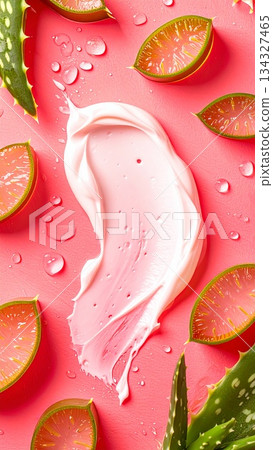 Aloe Vera Cream Texture with Aloe Vera Ingredients Aloe Vera Cream Texture with Aloe Vera Ingredients 134327465