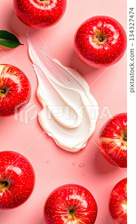Apple Cream Texture with Apple Ingredients Apple Cream Texture with Apple Ingredients 134327474