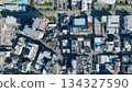 Aerial view of modern city and roads taken by drone 134327590