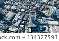 Aerial view of modern city and roads taken by drone 134327593