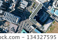 Aerial view of a modern city taken by drone 134327595