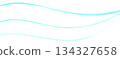 Illustration material of overlapping wavy light blue watercolor lines 134327658