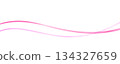Illustration material of overlapping wavy pink watercolor lines 134327659
