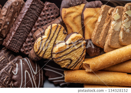 Christmas sweet and cookies. Top view. Christmas sweet and cookies. Top view. 134328152