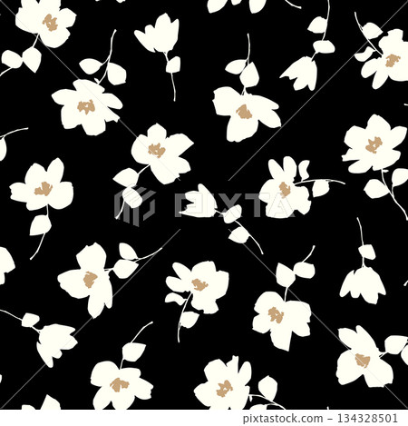 Abstract and cute floral pattern perfect for textiles, 134328501