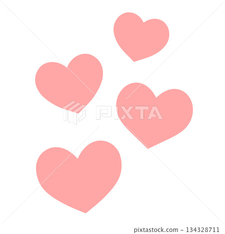 Simple four heart hand drawn illustration icon red Simple four heart hand drawn illustration icon red 134328711