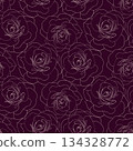 Camellia flower lace seamless pattern for textile or wallpaper. Vector illustration, floral background 134328772