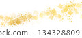 New Year's style gold brush strokes shining horizontal transparent background 134328809