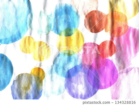 Abstract Watercolor Circles Vibrant and Playful Design for Creative Backgrounds and Textures 134328816