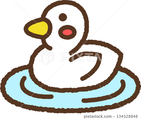 Hand-drawn animal icon illustration: duck Hand-drawn animal icon illustration: duck 134328848