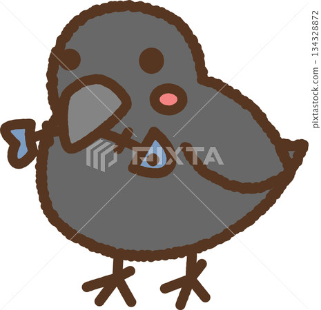 手繪動物圖示插圖：烏鴉 134328872