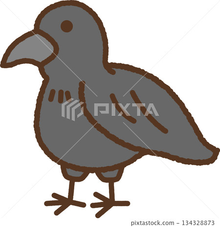 手繪動物圖示插圖：烏鴉 134328873