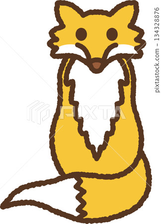 手繪動物圖示插圖：狐狸 134328876