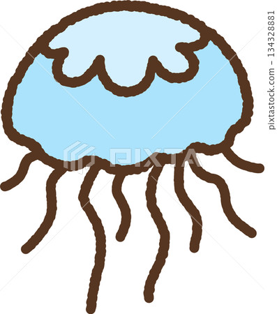 手繪生物圖示插圖:水母 手繪生物圖示插圖:水母 134328881