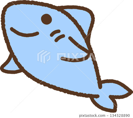 Hand-drawn creature single icon illustration: shark Hand-drawn creature single icon illustration: shark 134328890