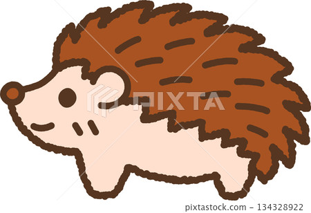 手繪動物圖示插圖：刺猬 134328922