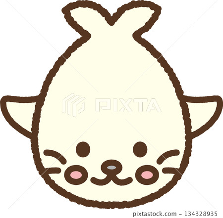 手繪動物圖示插圖：斑海豹 134328935