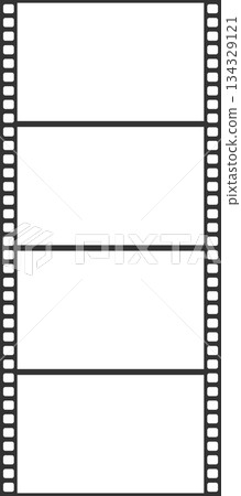 四個簡單的電影膠片幀的垂直版插圖（寬高比 16:9） 134329121