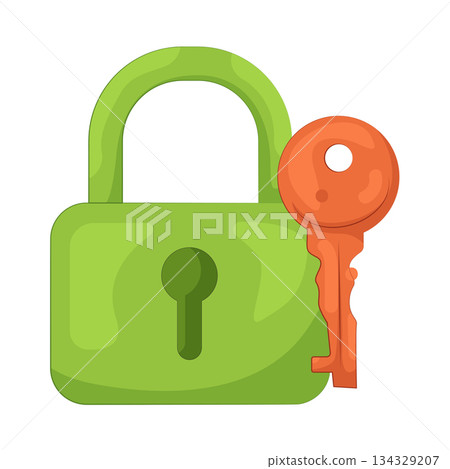 Illustration of padlock and key Illustration of padlock and key 134329207