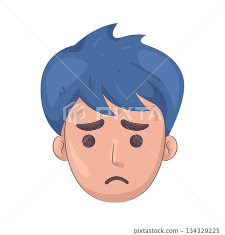 Illustration of unhappy boy  134329225