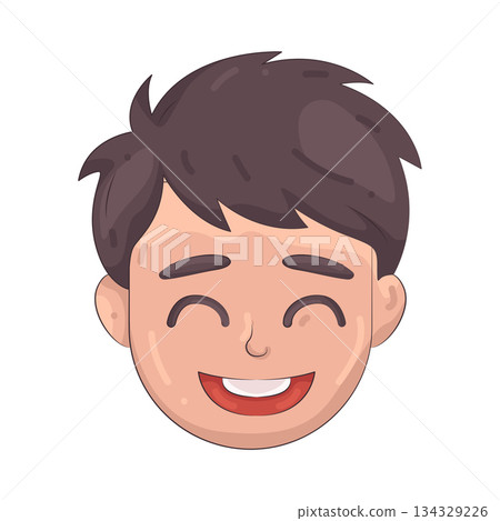 Illustration of laughing boy  134329226