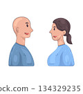 Illustration of eye contact  134329235